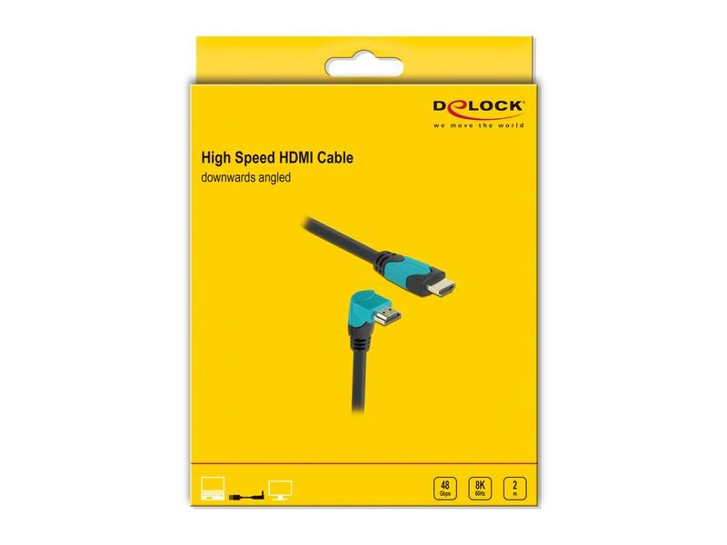 Delock Kabel Unten gewinkelt 8K 60Hz HDMI - HDMI, 2 m