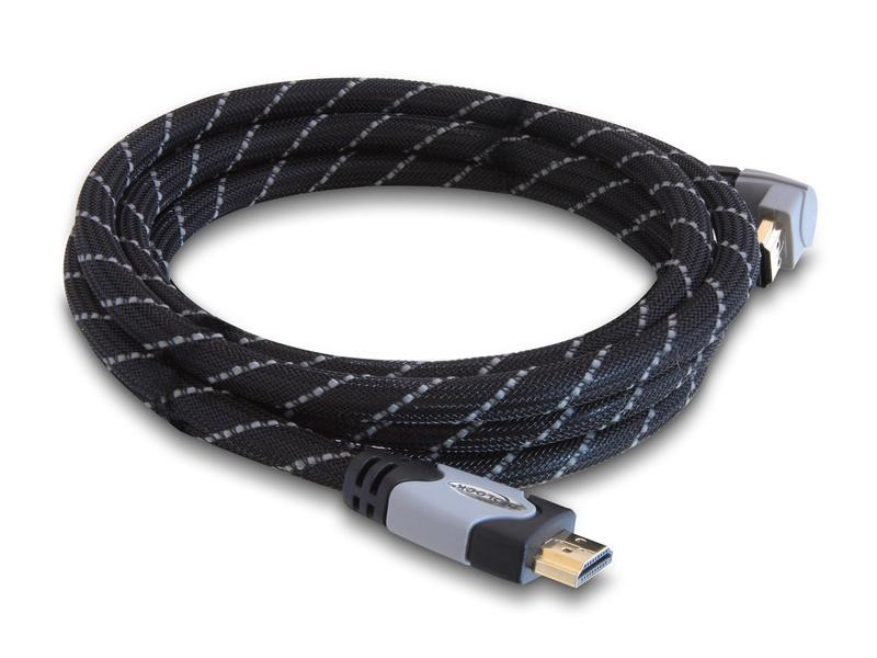 Delock Kabel gewinkelt oben HDMI - HDMI, 1 m, Grau