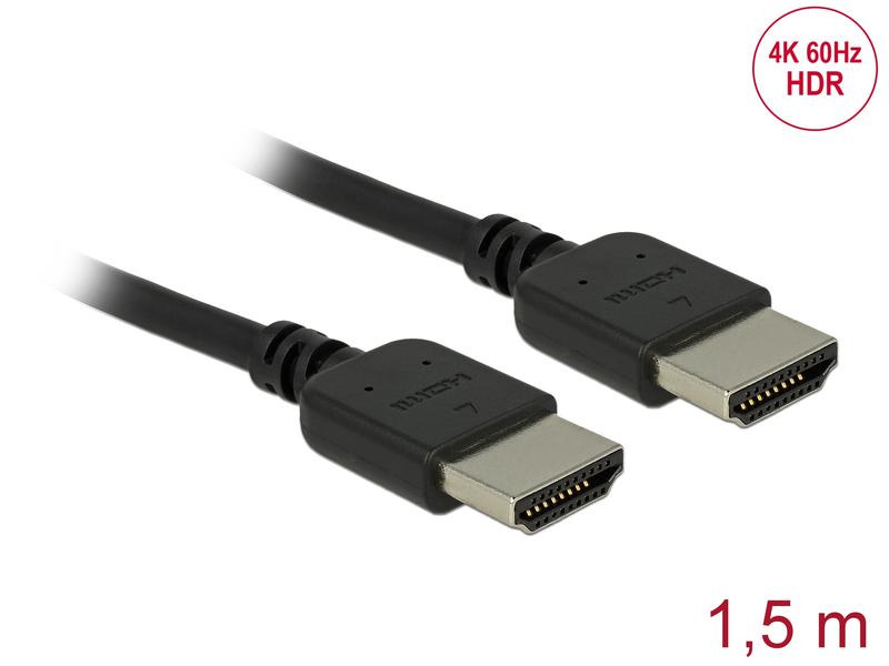 Delock Kabel hochflexibel, 4K 60Hz HDMI - HDMI, 1.5 m, Schwarz
