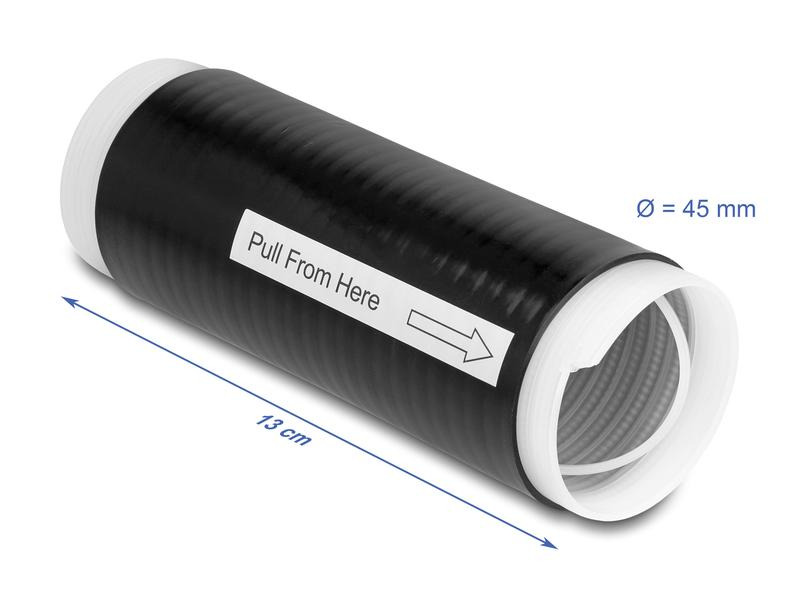 Delock Kaltschrumpfschlauch 0.13 m x 45 mm Schwarz, 2 Stück