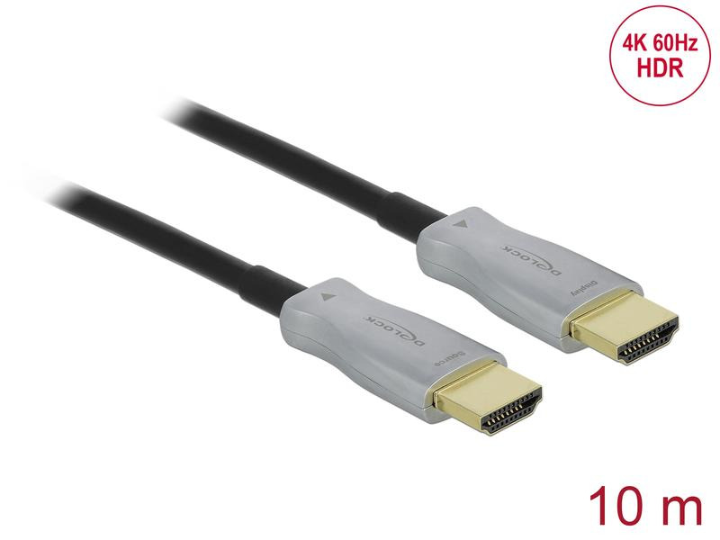 Delock Optisches Kabel 4K 60Hz HDMI - HDMI, 10 m, Schwarz