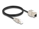 Delock Patchkabel RJ45 zu Keystone Cat 6A, S/FTP, 1 m