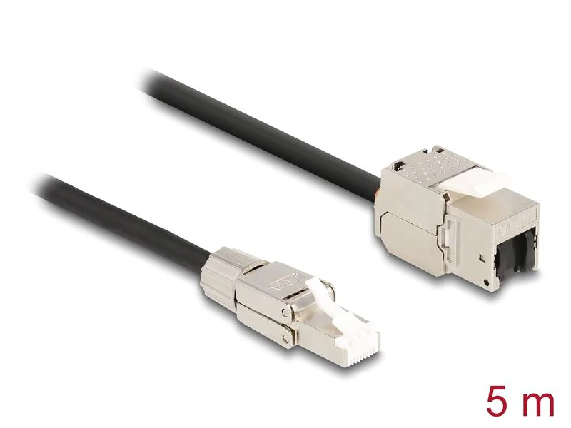 Delock Patchkabel RJ45 zu Keystone Cat 6A, S/FTP, 5 m