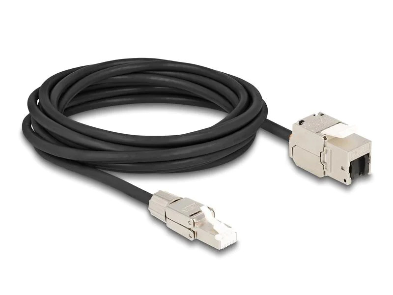 Delock Patchkabel RJ45 zu Keystone Cat 6A, S/FTP, 5 m
