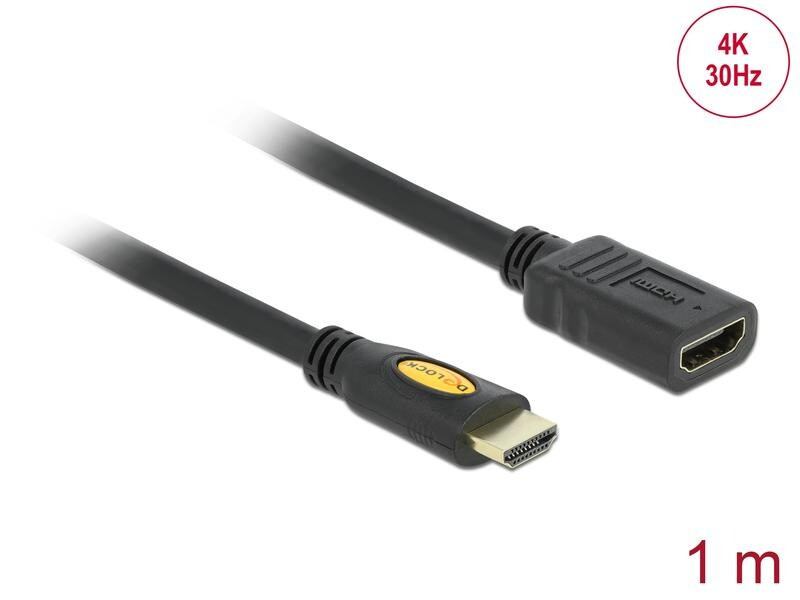 Delock Verlängerungskabel 4K 30Hz HDMI - HDMI, 1 m