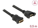 Delock Verlängerungskabel zum Einbau, 4K 30Hz HDMI - HDMI, 0.5 m