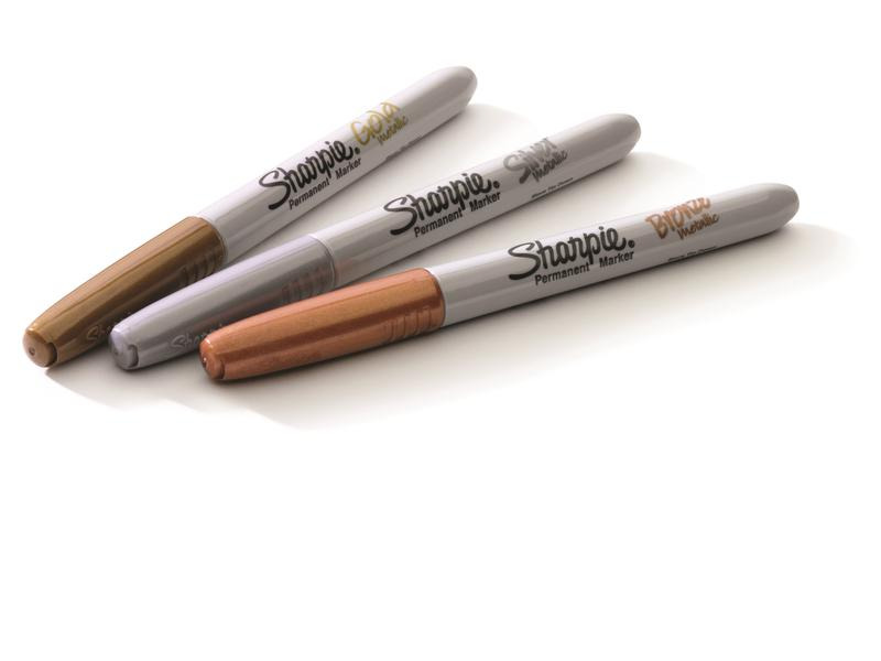 Sharpie Permanent-Marker 3 Stück, Metallic Bronze/Gold/Silber