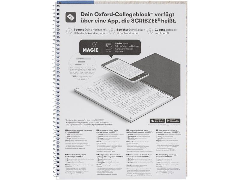 Oxford Notizbuch kariert, A4+, Blau