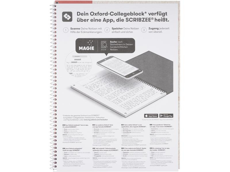 Oxford Notizbuch kariert, A4+, Rot