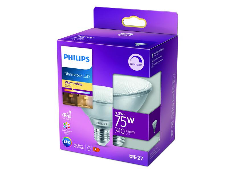 Philips Lampe LED Reflektor (75W), 9.5W, E27, Warmweiss