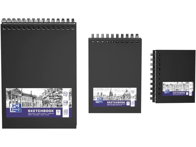 Oxford Schreibblock Skizzenbuch A6, Schwarz