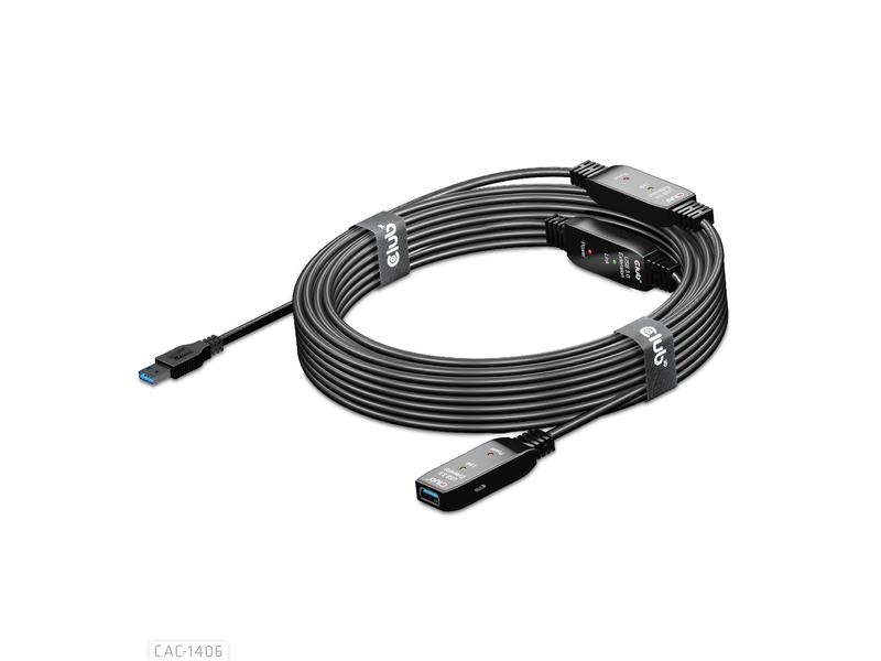 Club 3D USB 3.2 Gen.1-Verlängerungskabel USB-A – USB-A 15 m Schwarz