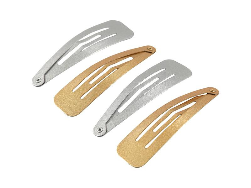 Creativ Company Haarclip Gold/Silber 6.6 x 1.7 cm, 4 Stück