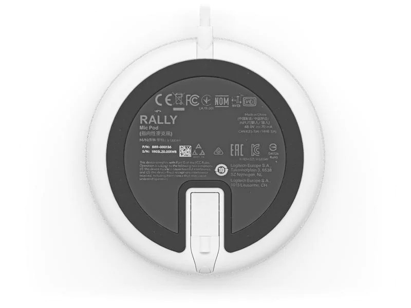 Logitech Erweiterungsmikrofon Rally Mic Pod Weiss