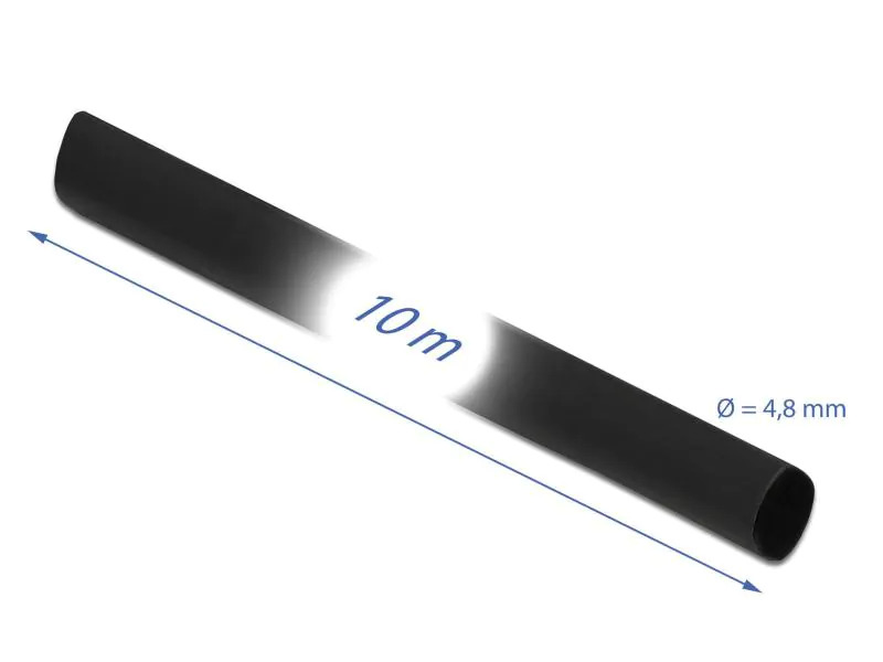 Delock Schrumpfschlauch 10m x 4,8mm Schwarz