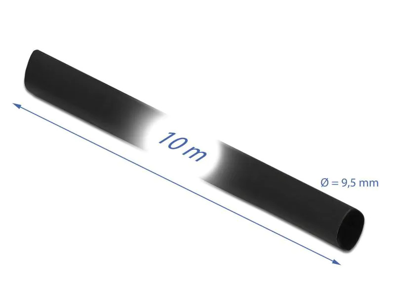 Delock Schrumpfschlauch 10m x 9,5mm Schwarz