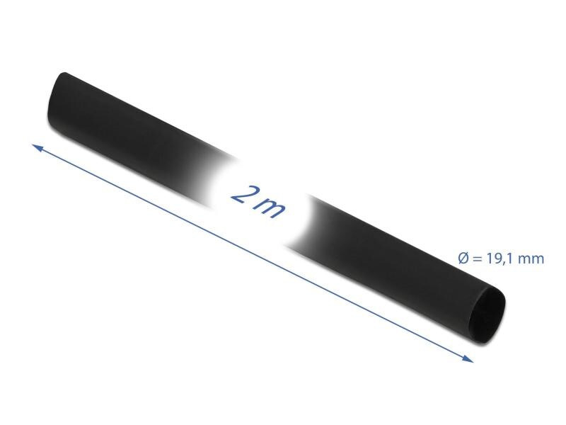 Delock Schrumpfschlauch 2m x 19.1mm Schrumpfungsrate 4:1 schwarz