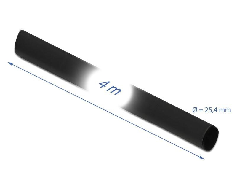 Delock Schrumpfschlauch 4m x 25,4mm Schwarz