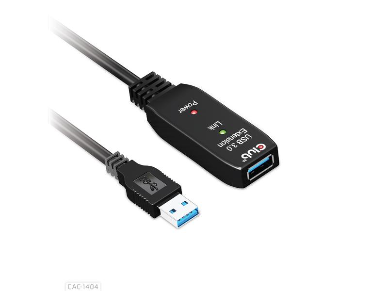 Club 3D USB 3.2 Gen.1-Verlängerungskabel USB-A – USB-A 5 m Schwarz