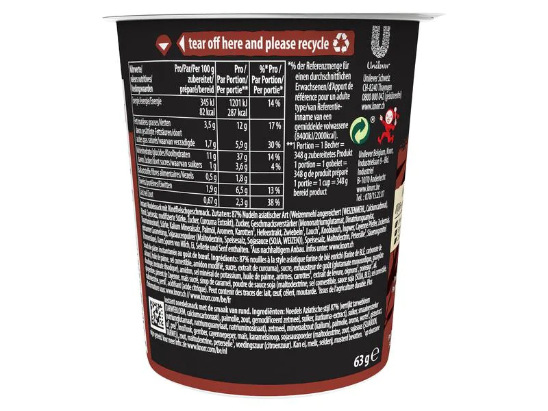 Knorr Becher Asia Noodles Beef 63 g