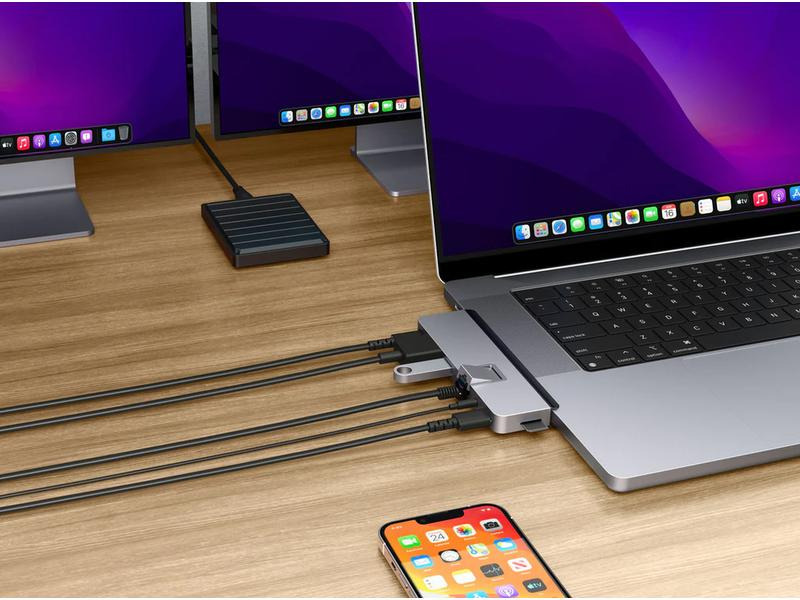 HYPER Dockingstation Hyper DUO PRO 7-in-2 USB-C Hub