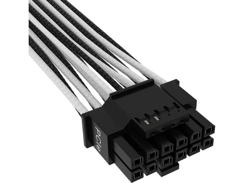 Corsair Premium 12+4-Pin 12VHPWR 600 W Kabel Schwarz Weiss