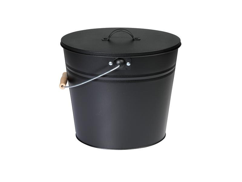 Kamino Ascheeimer mit Deckel, 15 l, Schwarz