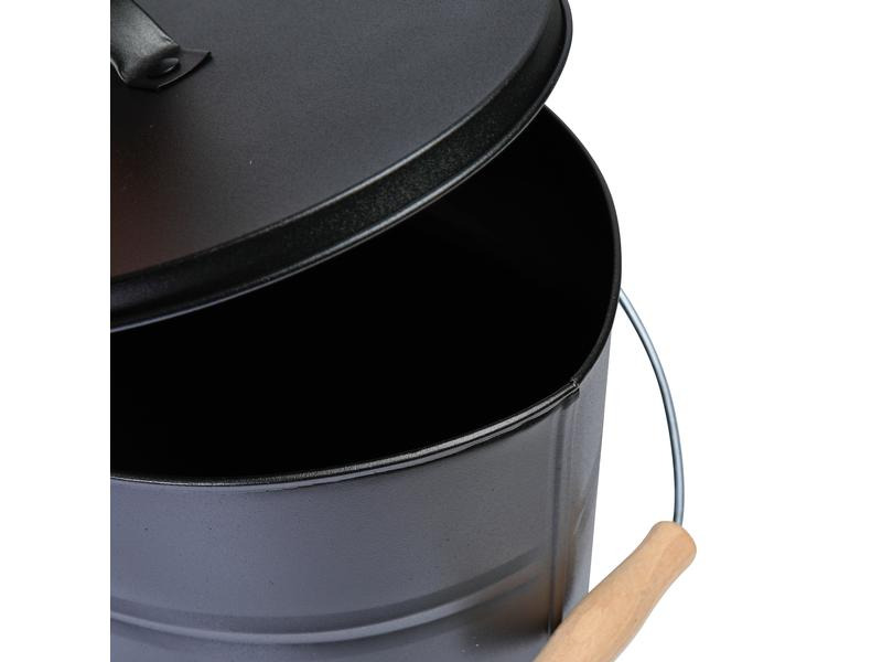 Kamino Ascheeimer mit Deckel, 15 l, Schwarz