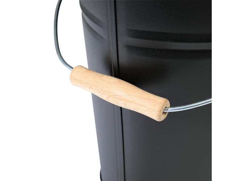 Kamino Ascheeimer mit Deckel, 15 l, Schwarz