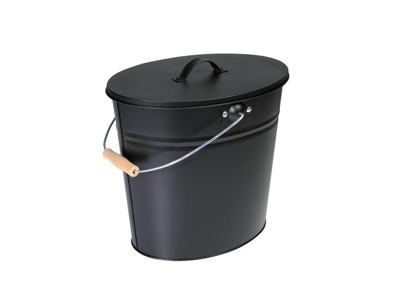 Kamino Ascheeimer mit Deckel, 15 l, Schwarz