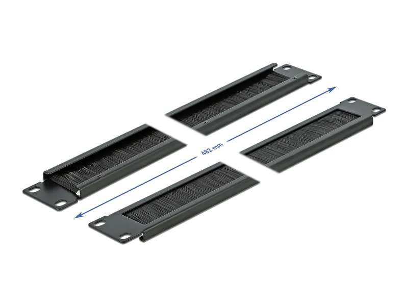 Delock Bürstenleiste 1HE 19 Rack, Schwarz
