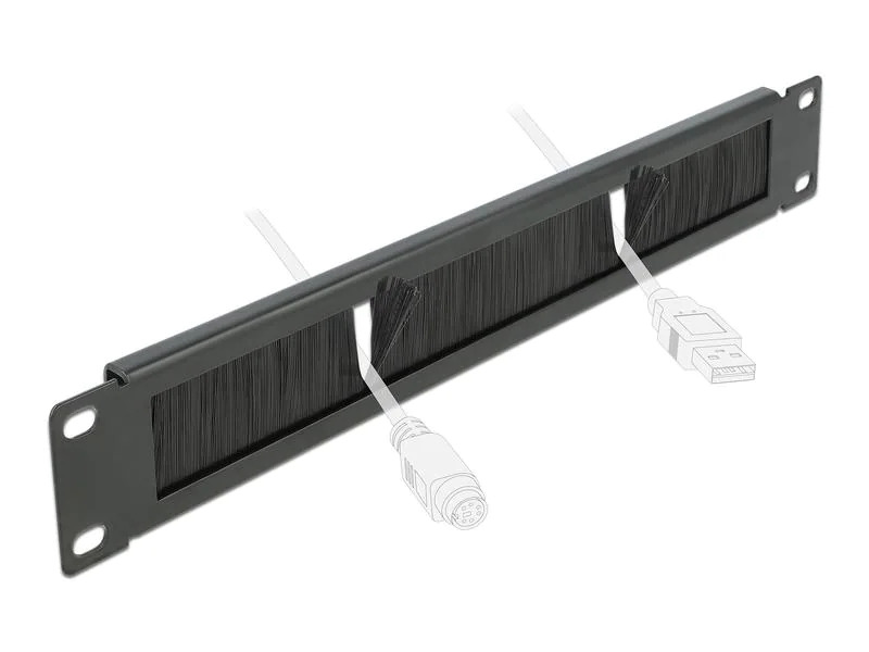 Delock Bürstenleiste 1HE 19 Rack, Schwarz