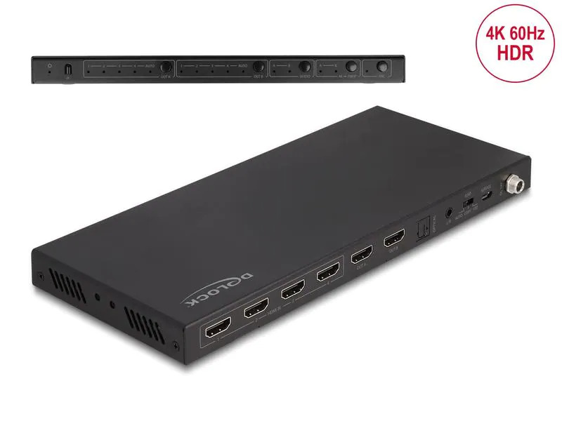 Delock Matrix Switcher HDMI 4K 60Hz mit Audio Extraktor