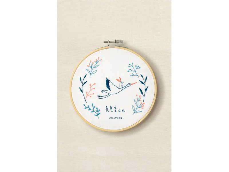 DMC Stickset Gift of Stich Storch und Hase, Ø 15.7 cm