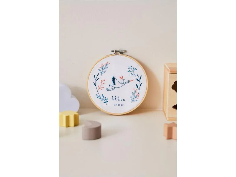 DMC Stickset Gift of Stich Storch und Hase, Ø 15.7 cm