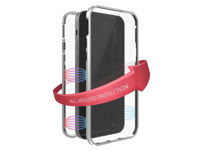 Black Rock Back Cover 360° Glass iPhone 14 Pro , Silber