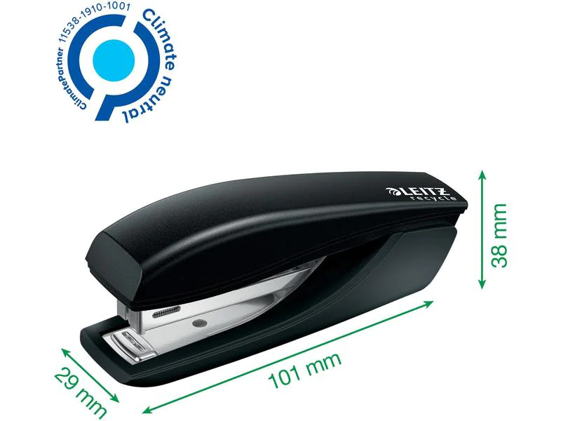Leitz Heftgerät NeXXt Recycle 10 Seiten, Schwarz