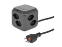 STEFFEN Steckdosenwürfel CUBE 8x T13 + 1x USB-C PD 18 W, Anthrazit