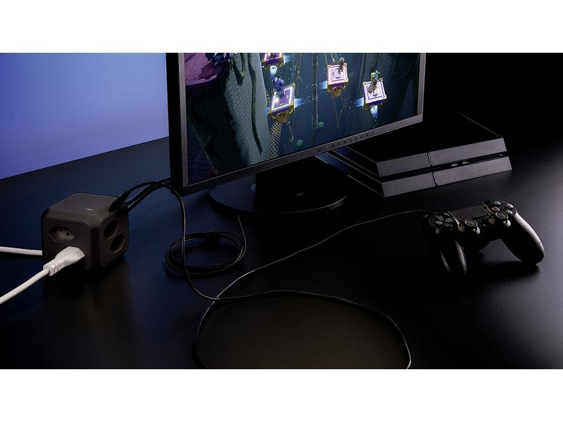STEFFEN Steckdosenwürfel CUBE 8x T13 + 1x USB-C PD 18 W, Anthrazit