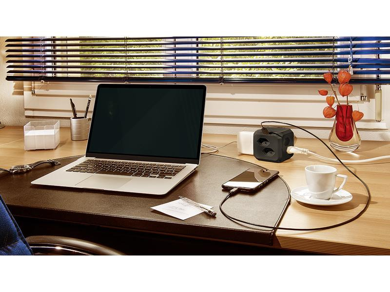 STEFFEN Steckdosenwürfel CUBE 8x T13 + 1x USB-C PD 18 W, Anthrazit
