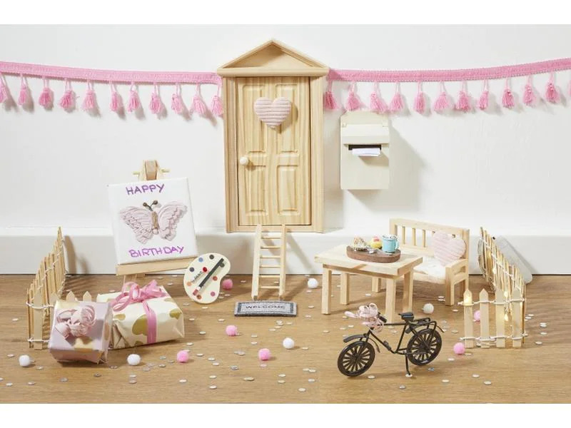 HobbyFun Mini-Utensilien Stoff Herz 4 Stück, Rosa