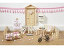 HobbyFun Mini-Utensilien Stoff Herz 4 Stück, Rosa