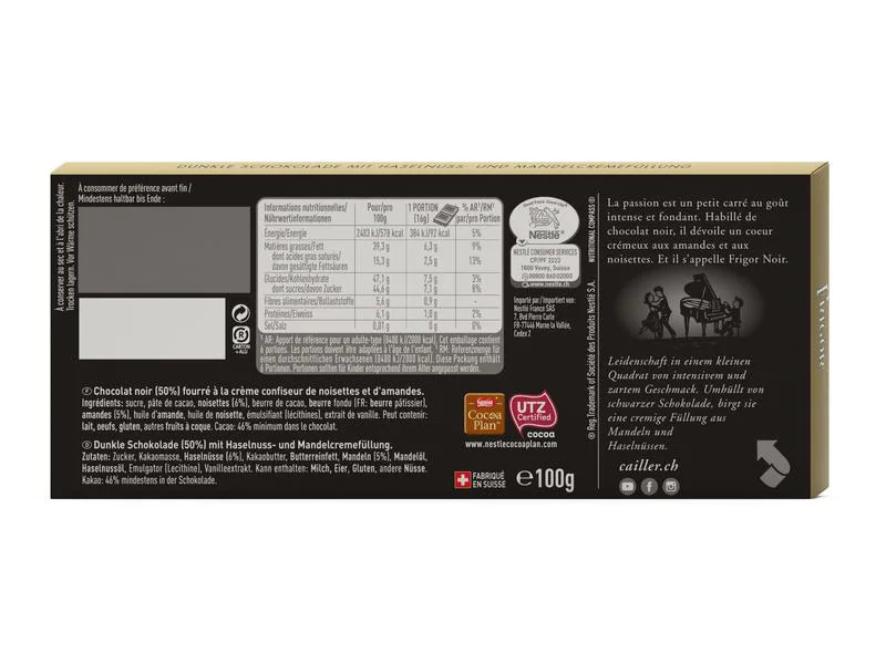 Cailler Tafelschokolade Frigor dunkel 100 g