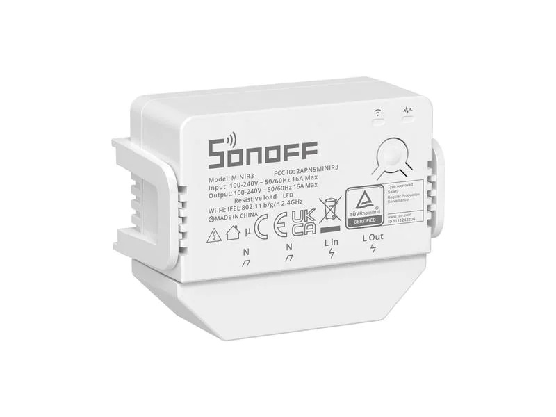 SONOFF WLAN-Schaltaktor MINIR3, 1-fach, 230 V 16 A Weiss