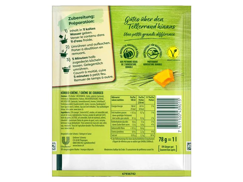 Knorr Kürbis-Crème Suppe 4 Portionen