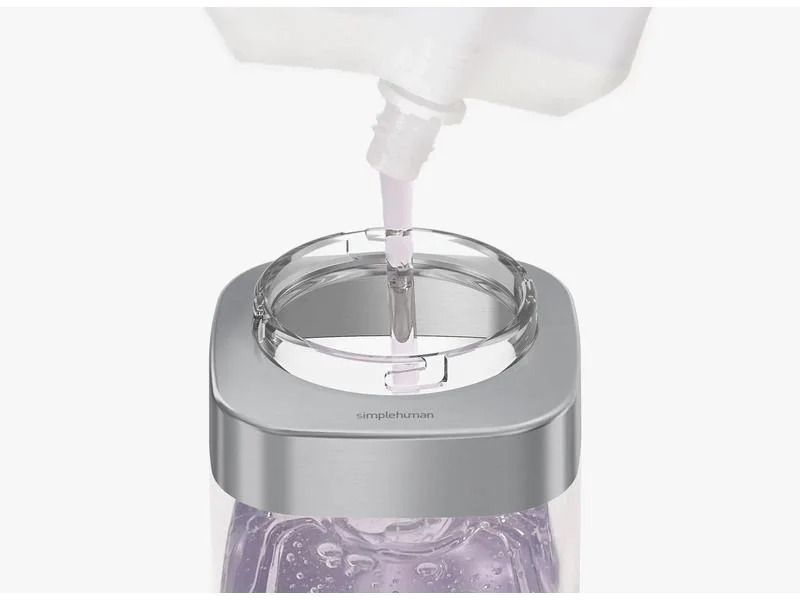 Simplehuman Seifenspender 444 ml, Silber/Transparent