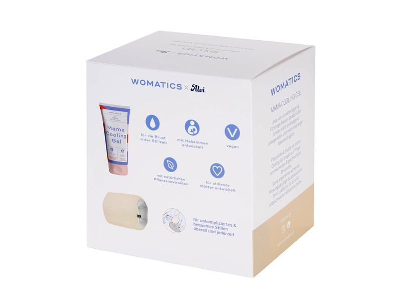 Womatics Brustwarzensalbe Mama Cooling Gel + Alvi Stillkissen 150 ml
