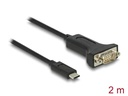 Delock Serial-Adapter USB-C – RS-232 D-Sub 9 Pin mit Muttern 2 m
