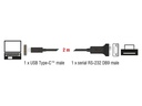 Delock Serial-Adapter USB-C – RS-232 D-Sub 9 Pin mit Muttern 2 m