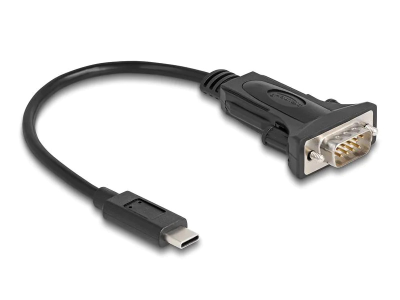 Delock Serial-Adapter USB-C – RS-232 D-Sub 9 Pin mit Schraube 0.25m
